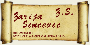 Zarija Simčević vizit kartica